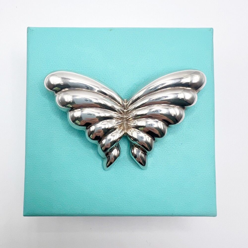 Tiffany & Co. Butterfly Brooch Pin 925 Sterling Silver Mexico Vintage w/ Box